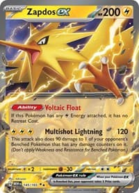 Zapdos ex - 145/165 Double Rare NM